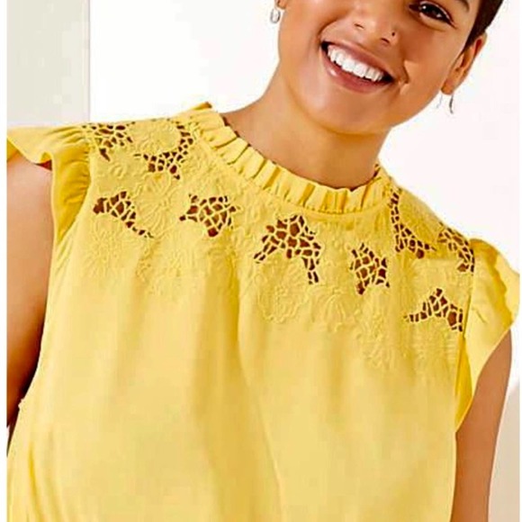 Loft Plus Size NWT Yellow Floral Ruffle Dress Women Various - Picture 14 of 14